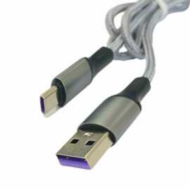 优质 type-C USB手机数据线 1米长线 尼龙丝编网3A快充线铝壳