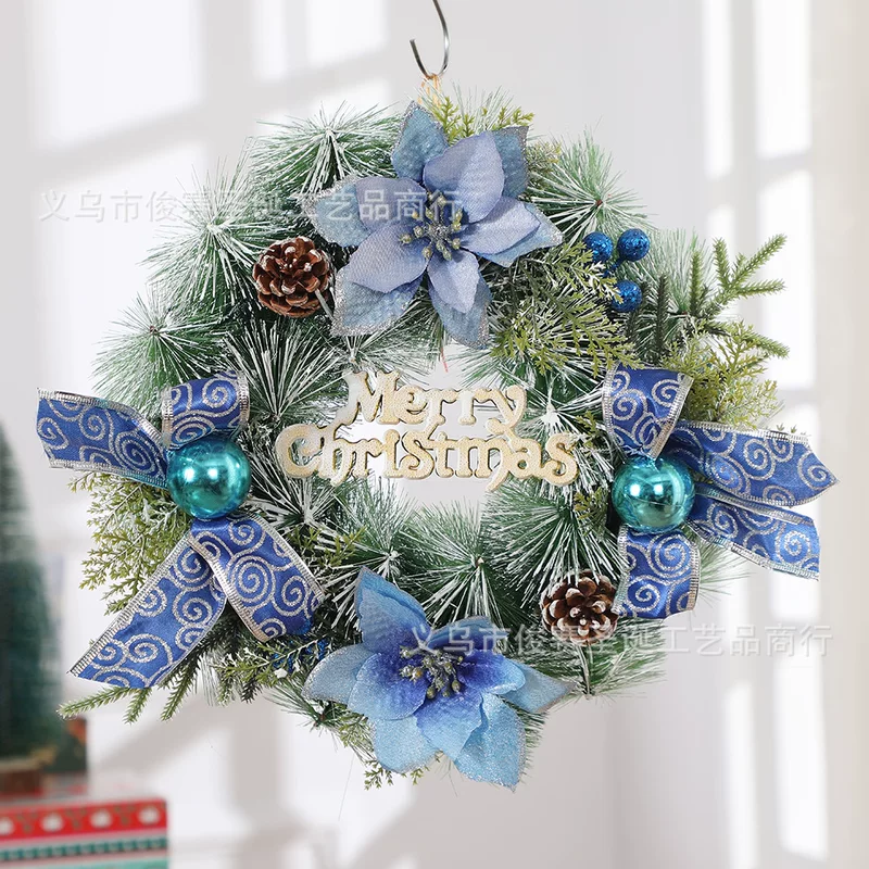 Christmas decorations wreath scene layout door hanging Christmas pine ring Christmas tree hanging pendant scene layout props