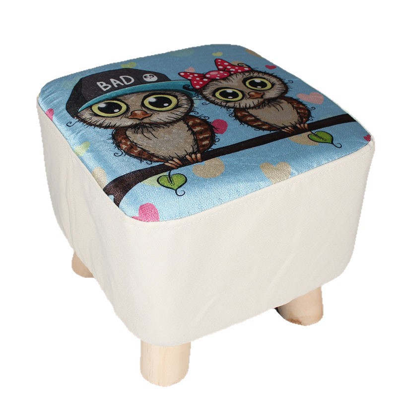 Taburete de tela casero taburete bajo taburete pequeño taburete de madera sólida sala de estar dormitorio puerta de cambio de zapatos taburete para adultos niños