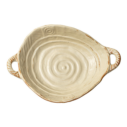 Set of coarse pottery tableware, Cha Xi series bowl and plate set, retro household large bowl and plate set, distressed ceramic dinner plates, wholesale
