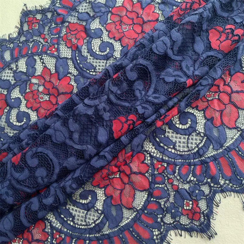 蕾丝面料 锦棉双色150X160公分定位睫毛 新款女装婚纱辅料批发