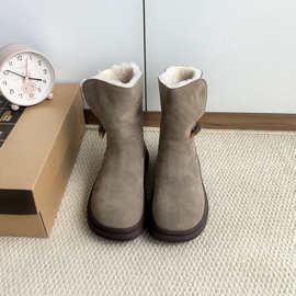 雪地靴女冬季2025年新款加绒加厚时尚马丁靴防水防滑保暖大棉鞋子