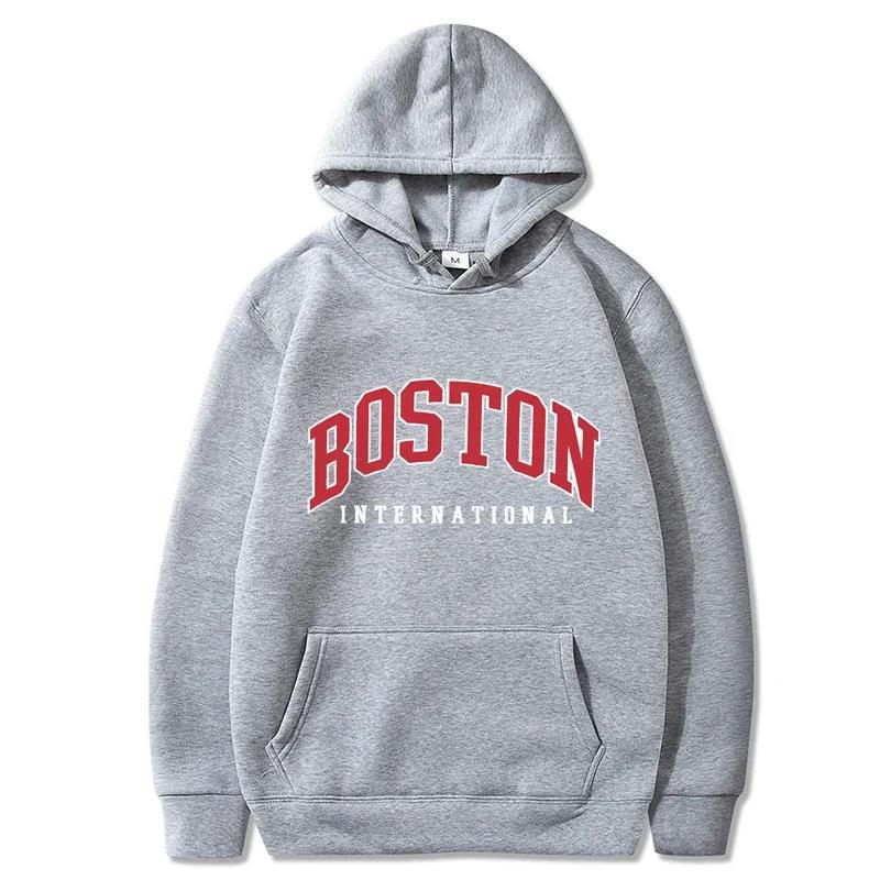Women's Long Sleeves Boston Brooklyn Letter Print Hoodie Wom