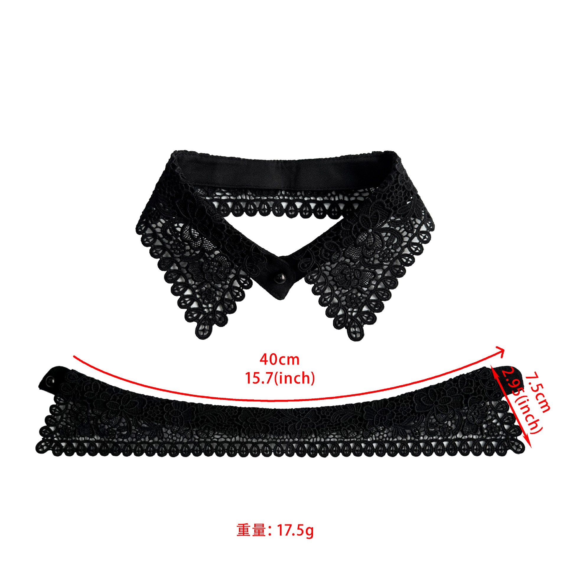 Collar falso de encaje blanco y negro soluble en agua collar decoración de gancho delicado collar universal suéter de moda camisa accesorios collar image 6