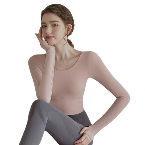 Yoga wear for women  autumn and winter new sports tops T-shirt yoga breathable fitness wear long-sleeved suit wholesale