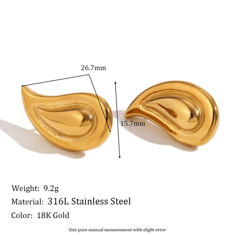 15g Weight 316L Stainless Steel Ear Needle Material 18K Gold Plated Plating Material Drop Earrings, Ear Studs Classification 1 Pair Quantity Holiday, Daily Occasion 316L Stainless Steel Material Geometric Pattern All Seasons Season Women's Gender Retro, Simple Style Style Waterproof Non Tarnish, Surgical Steel, Plating Craft 18K Gold Plated 316L Stainless Steel Geometric Waterproof Non Tarnish Surgical Steel Retro Simple Style Drop Earrings Ear Studs For Women's 1