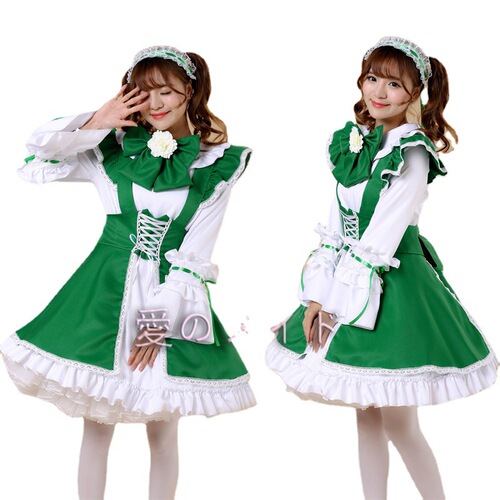 Japanese classic long-sleeved maid cute maid Japanese maid cosplay women's maid outfit
