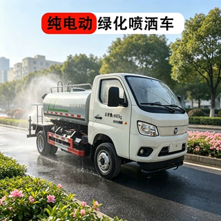 新能源洒水车市政环卫路面冲洗雾炮降尘3吨纯电动绿化喷洒车绿牌