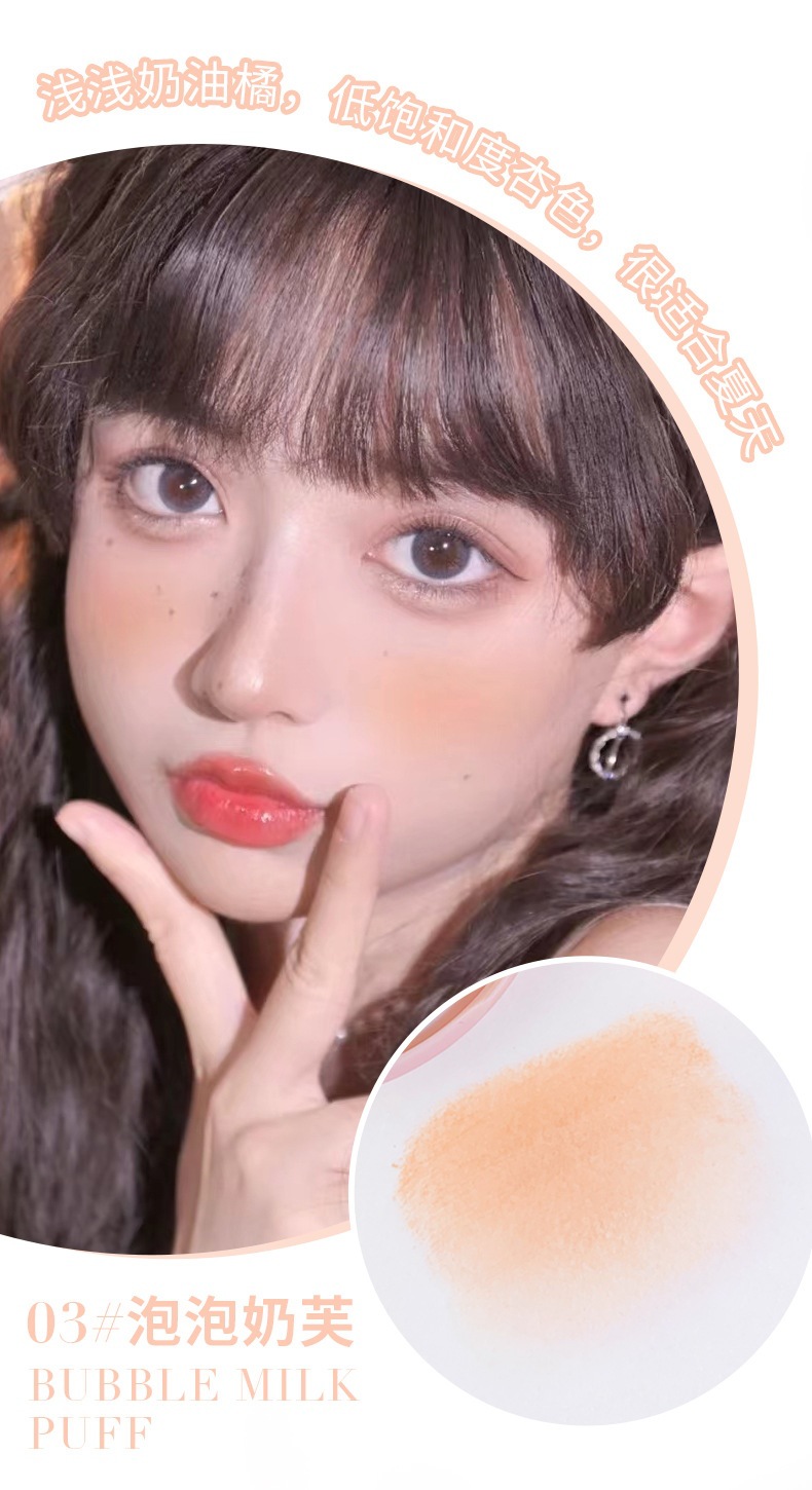 xixi's energetic summer gradient blush palette brightens up the natural nude makeup with a slightly tipsy blue and purple blush. Affordable blush for students undefined