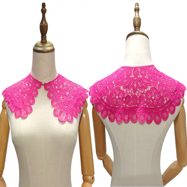 Water-soluble, openwork, breathable shawl with decorative lace trim, embroidered blouse, embroidered doll collar, versatile and fashionable new style