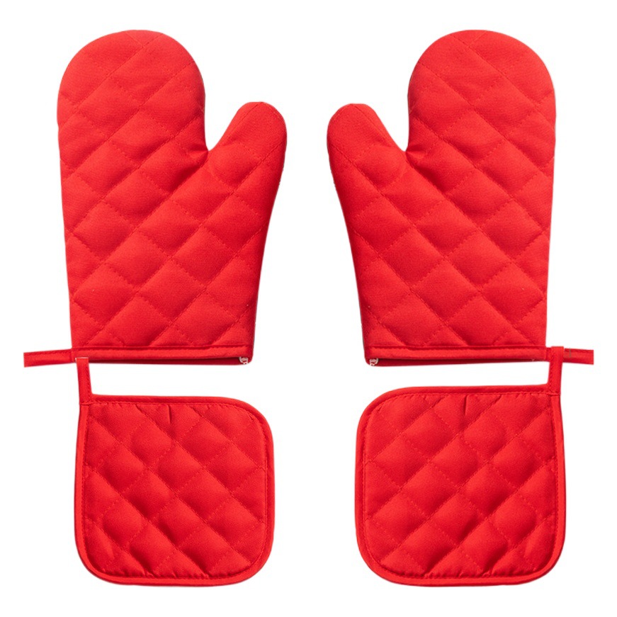 En stock al por mayor del hogar guantes de horno engrosada aislamiento térmico guantes de horno microondas utensilios de cocina para hornear traje resistente a altas temperaturas