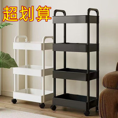 收纳置物架小推车家用落地多层书架移动厨房收纳架果蔬篮零食架子