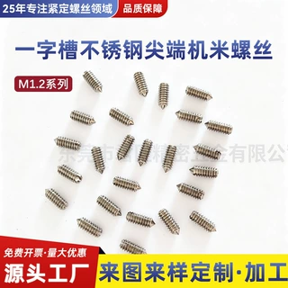 不锈钢一字尖端机米开槽紧定螺丝钉无头锥端定制m1.2m1.6m2m3m2.5