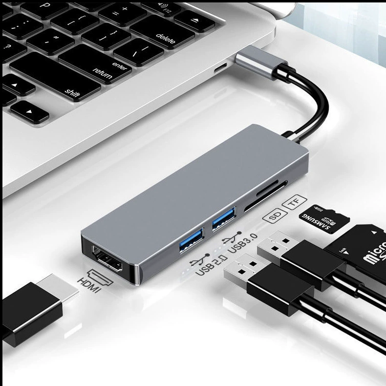 Type-C к HDMI чтение карты PD RJ45 пять-в-одном хаб 4K конвертер HUB ноутбук расширение