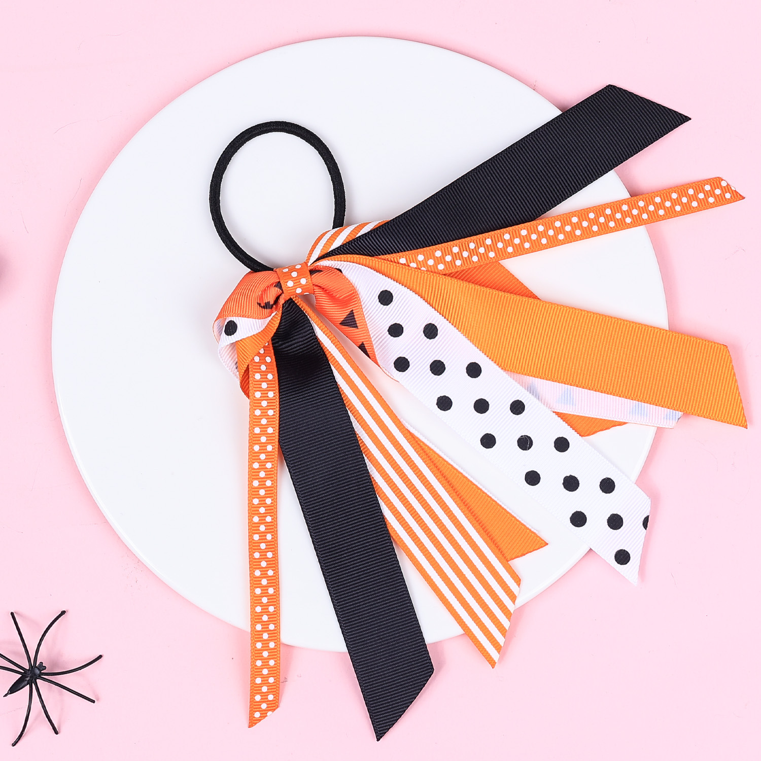 16g Weight Hair Tie Hair Accessories Type 5 Colors Can Be Mixed Quantity Party, Festival Occasion Threaded braid Material Halloween Festival Letter Pattern Kid'S Gender IG Style Style Halloween IG Style Kid'S Letter Threaded Braid Hair Tie 3