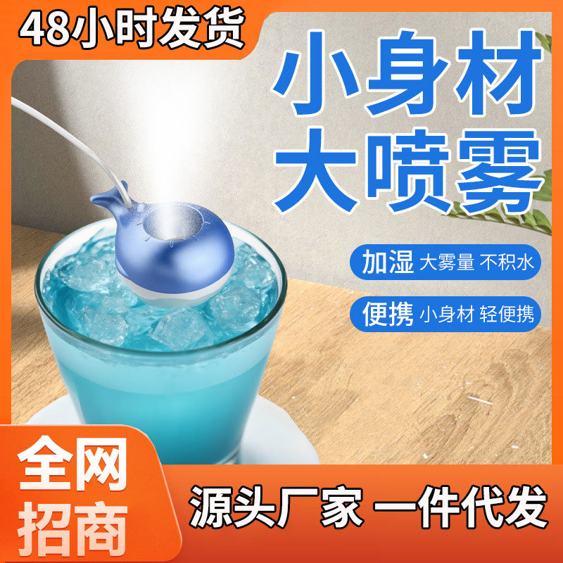 New Mini USB Humidifier Little Whale Hydrating Spray Instrument Portable Small Home Bedroom Office Desktop