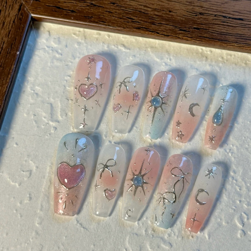 Rococo Magic Girl Long Wearing Armor White Fairy Pure Desire Cute Pink Love Fairy Manicure Patch