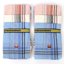 涤棉格子条纹手帕织条手绢浅色系男士小方巾老式经典手帕跨境爆款