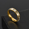 Fashionable wedding ring stainless steel for beloved, diamond encrusted, wholesale, does not fade