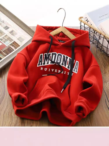 Men's Hoodie Winter 2024 New Arrival Middle Kids Korean Style Trendy Casual Loose Cool Hip Fashion Outerwear Top