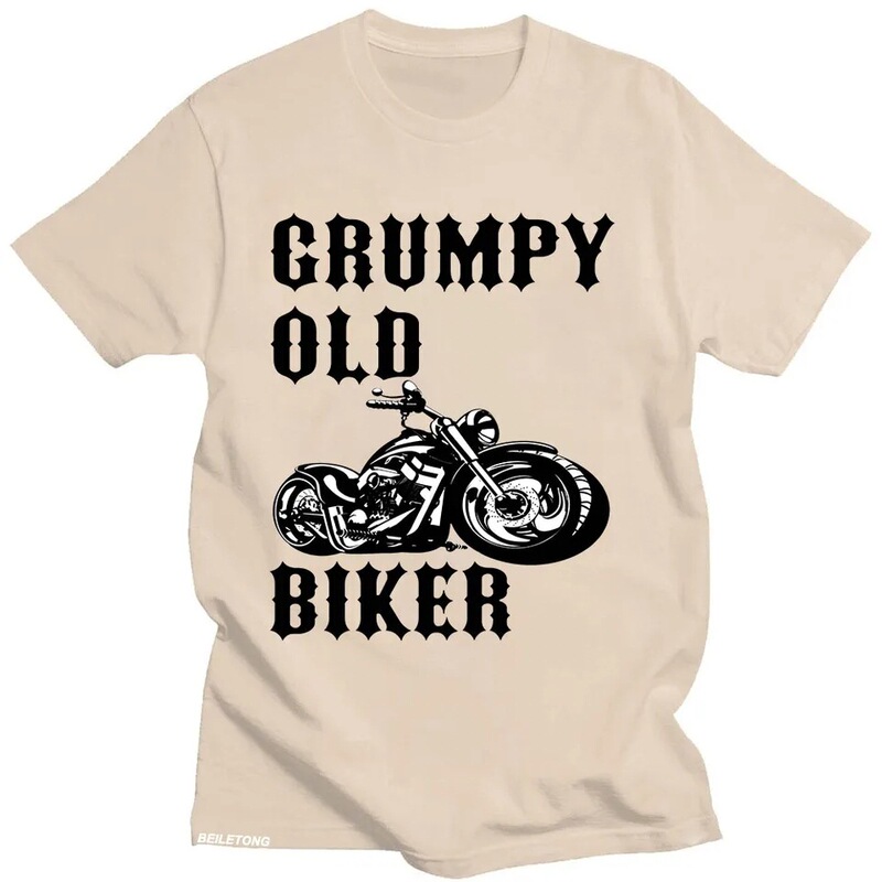 【European Size Cotton T-Shirt】T-Shirt with a Grumpy Old Man on a Motorcycle, Short-Sleeved, Unisex, Stylish T-Shirt for Summer 【European Size Cotton T-Shirt】T-Shirt with a Grumpy Old Man on a Motorcycle, Short-Sleeved, Unisex, Stylish T-Shirt for Summer