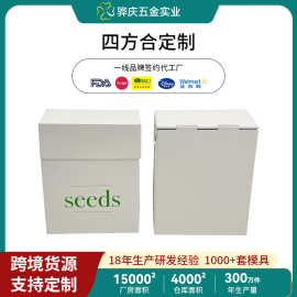 工厂定制跨境亚马逊植物种子盒镀锌铁四方盒小杂物收纳盒带盖密封