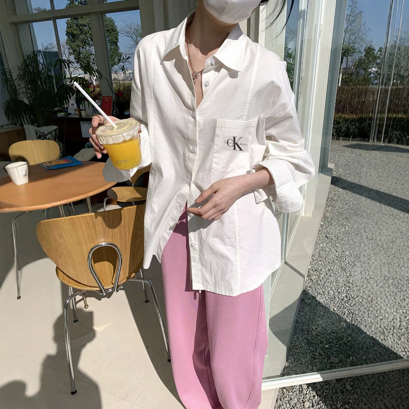 C·Jia High-Quality Embroidered Striped Shirt 26S New Spring and Summer Loose Thin Casual Long-Sleeved Shirt for Men and Women C·Jia High-Quality Embroidered Striped Shirt 26S New Spring and Summer Loose Thin Casual Long-Sleeved Shirt for Men and Women