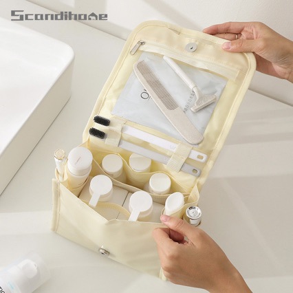 Travel Cosmetic Bag Toiletry Bag Can Be Hung And Folded Portable Cosmetic Toiletries Storage Bag