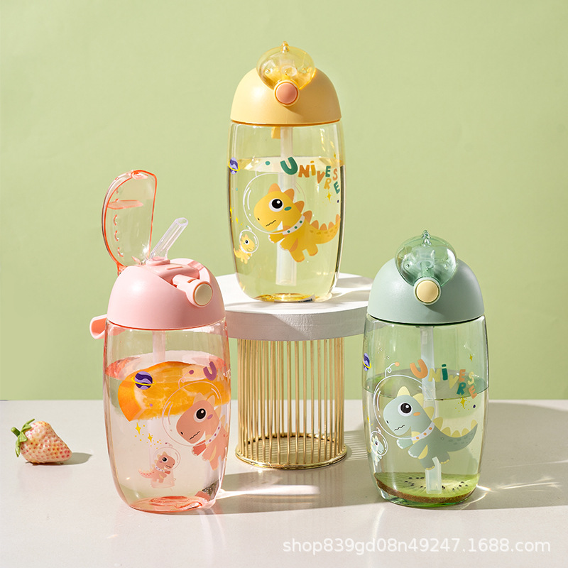 Aprender a beber tazas nuevas tazas espaciales portátiles y fáciles tazas anti-caerse para salir tazas de paja para niños aprender a beber tazas de dinosaurios