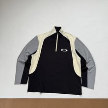 90's 运动风潮 VTG古着O@kley半拉链设计拼色拼接运动速干长袖T恤