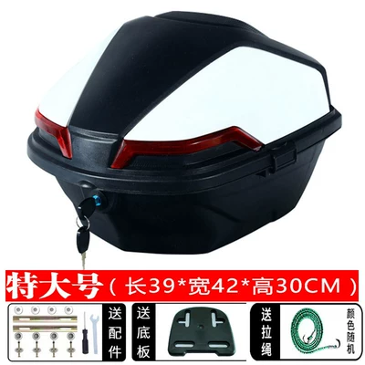 Motorcycle trunk – Box, Scooter Toolbox, Universal Rear - large-size-f50-white-plus-size-thickened-side-buckle-version-side-buckle-red-and-black-randomly-distributed