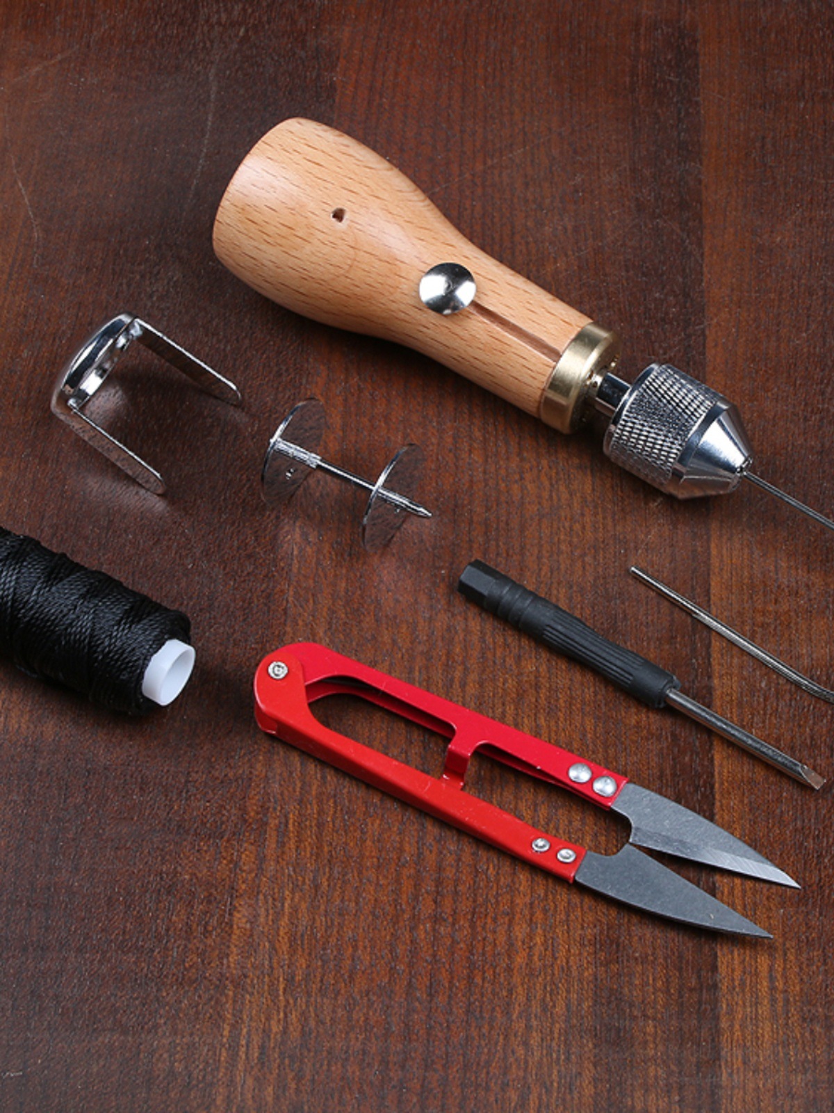 IYR7 Leather Hand-Stitching Machine Straight Hook Needle Leather Crafting Hand-Stitching Tool Diamond Needle Leather Art Shoe Repair Stitching Device