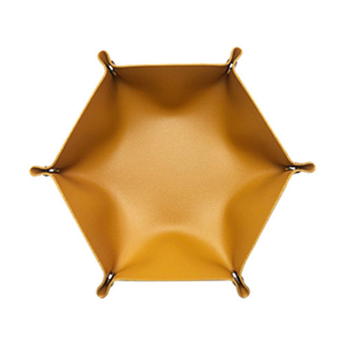 Cross-border hexagonal leather storage box Nordic style dice tray pu lipstick cosmetics leather storage box