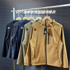 DST迪家同モデルのソフトシェル突撃服アウトドア防風レジャースポーツジャケットと薄いパイルフード付き登山コート