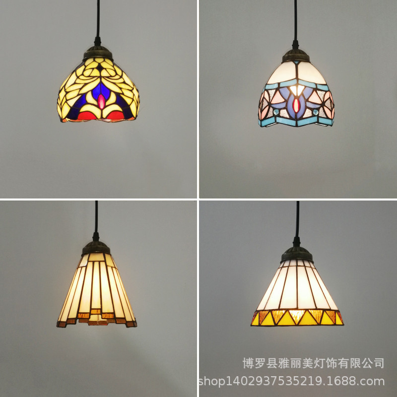 Lighting manufacturers direct sales of Tiffany stained glass European Villa stair lights in the middle of the building long chandelier New Products Promotion