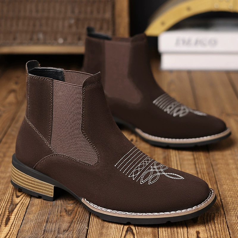 R006 Chelsea boots Вышивка ножки Челси сапоги мужчины Мартин сапоги внешней торговли оптом