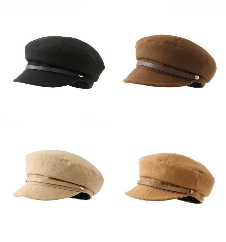 Women's Simple Style Classic Style Solid Color Flat Eaves Beret Hat display picture 3