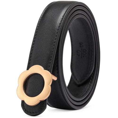 CARLE KELLEN Belt Women's Genuine Leather Summer New Style Decorative Jeans Skirt Premium Black Belt