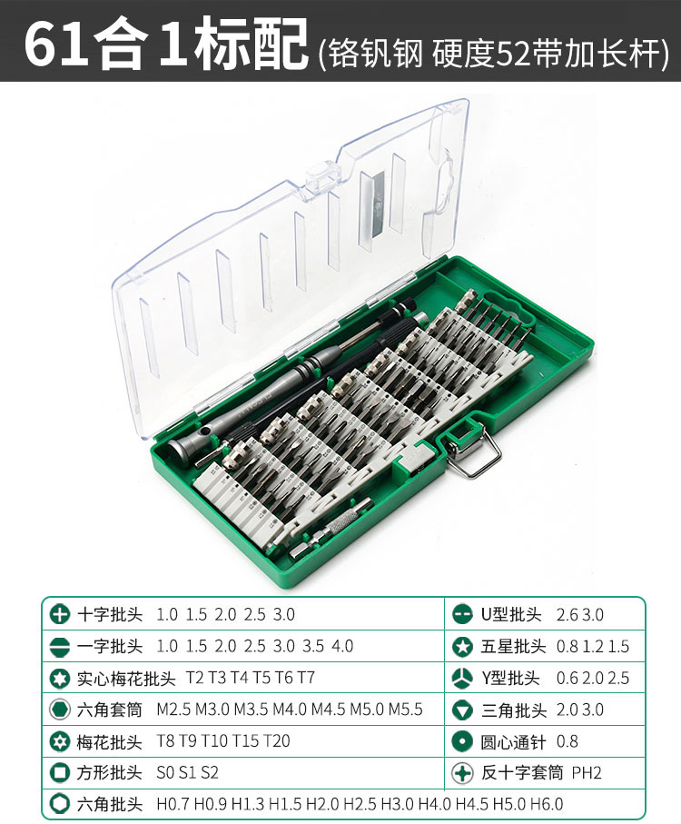 Kit de destornillador combinado multifuncional pequeño cruce de una herramienta hexagonal doméstica de reparación multicabeza destornillador desmontaje