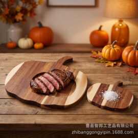 跨境木质创意南瓜子母托盘 桌面点心零食水果盘 木质多功能托盘