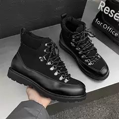 European and American Casual Men's Shoes British Mountaineering Shoes Men's Derby Shoes Thick Sole Increased Workwear Martin Boots 52323-J