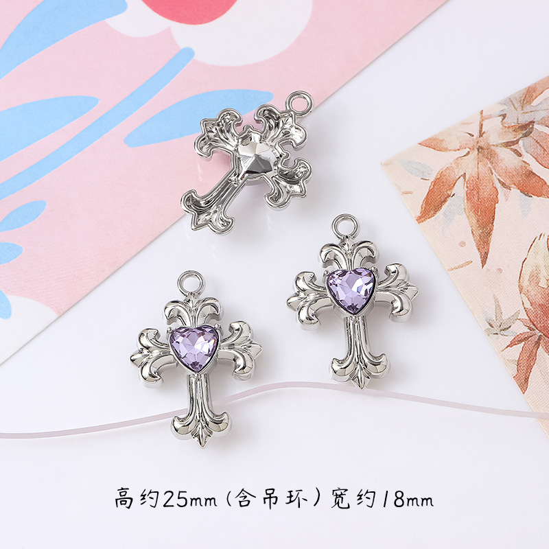 甘いクールなギャルの十字の星の双穴の合金のペンダントdiyの手作りのアクセサリのブレスレットのネックレスの部品の材料のペンダント|undefined