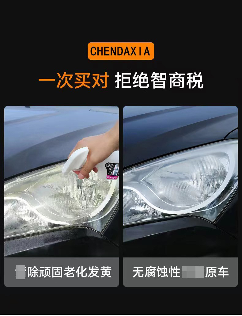 Headlight Refurbishment Kit 180ml Car Headlight Cleaning and Restoration Vehicle Lampshade Cleaning Agent Set