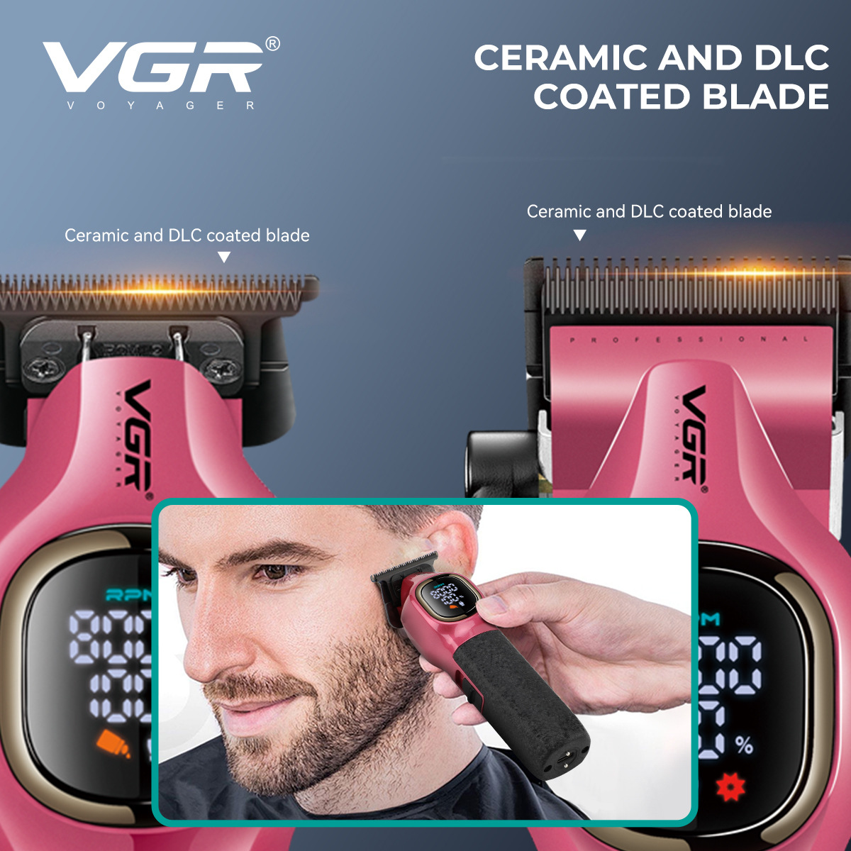 Electric Hair Clipper Set with Base Charging High Speed 8000 9000 RPM New_voghion.com