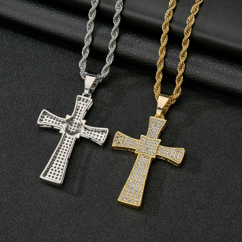 Großhandel Schmuck Kreuz Zirkon Anhänger Kupfer Halskette Nihaojewelry display picture 5