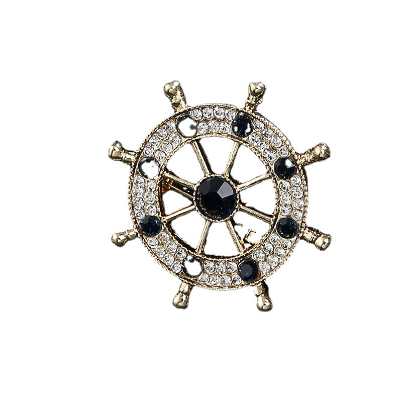 Vintage Damenbrosche Mit Perle Kristall Und Emaille Design_voghion.com