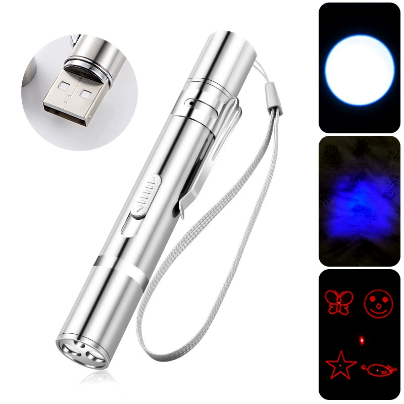 Многофункциональная зарядная игрушка для кошек инфракрасная мульти-узорная проекция обнаружения освещения фонарик лазерная ручка для кошек Дразнилка палка