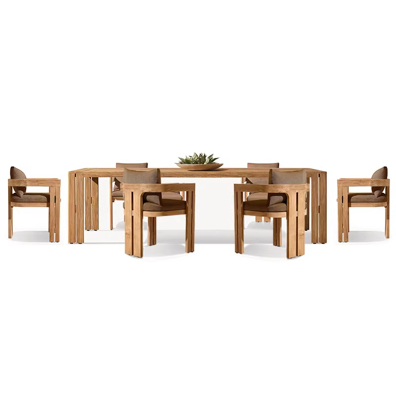 Reposabrazos 6 sillas + mesa larga de 213cm (versión estándar)