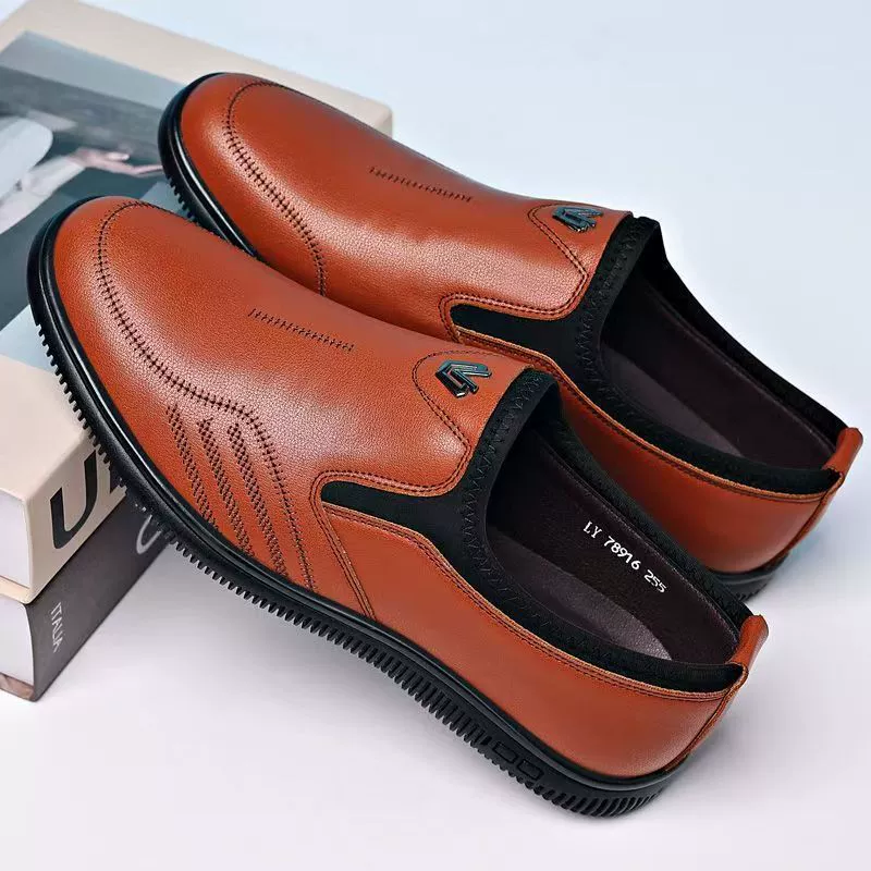 Мужская кожаная обувь мягкая кожа Мягкая подошва бизнес повседневная мужская обувь на работе охранная работа папа обувь оптом