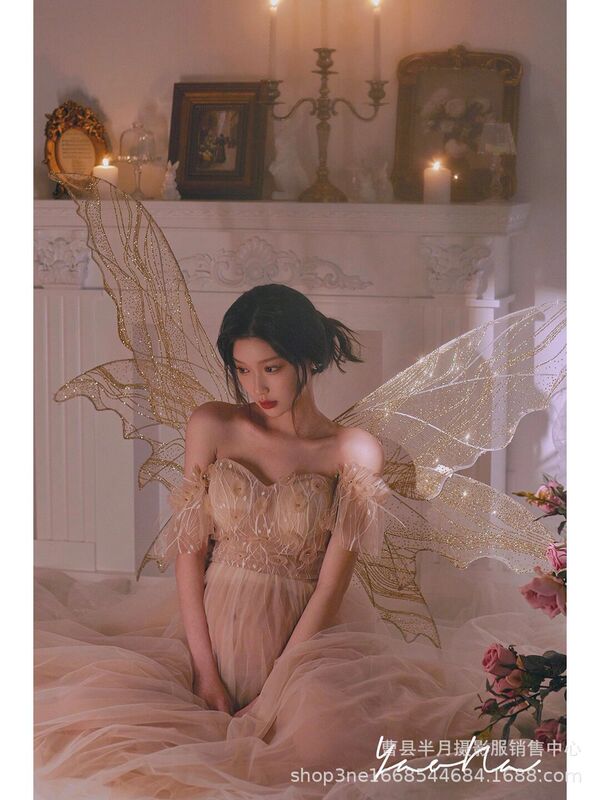 New maternity photo costume studio pregnant mommy sexy perspective Golden Art elf maternity photo wedding dress New maternity photo costume studio pregnant mommy sexy perspective Golden Art elf maternity photo wedding dress